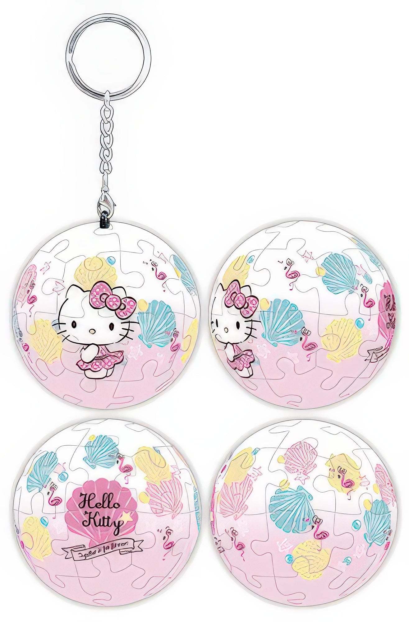 hundred-pictures-hp0124297-hello-kitty-summer-flamingo-24-pieces-keychain-puzzle