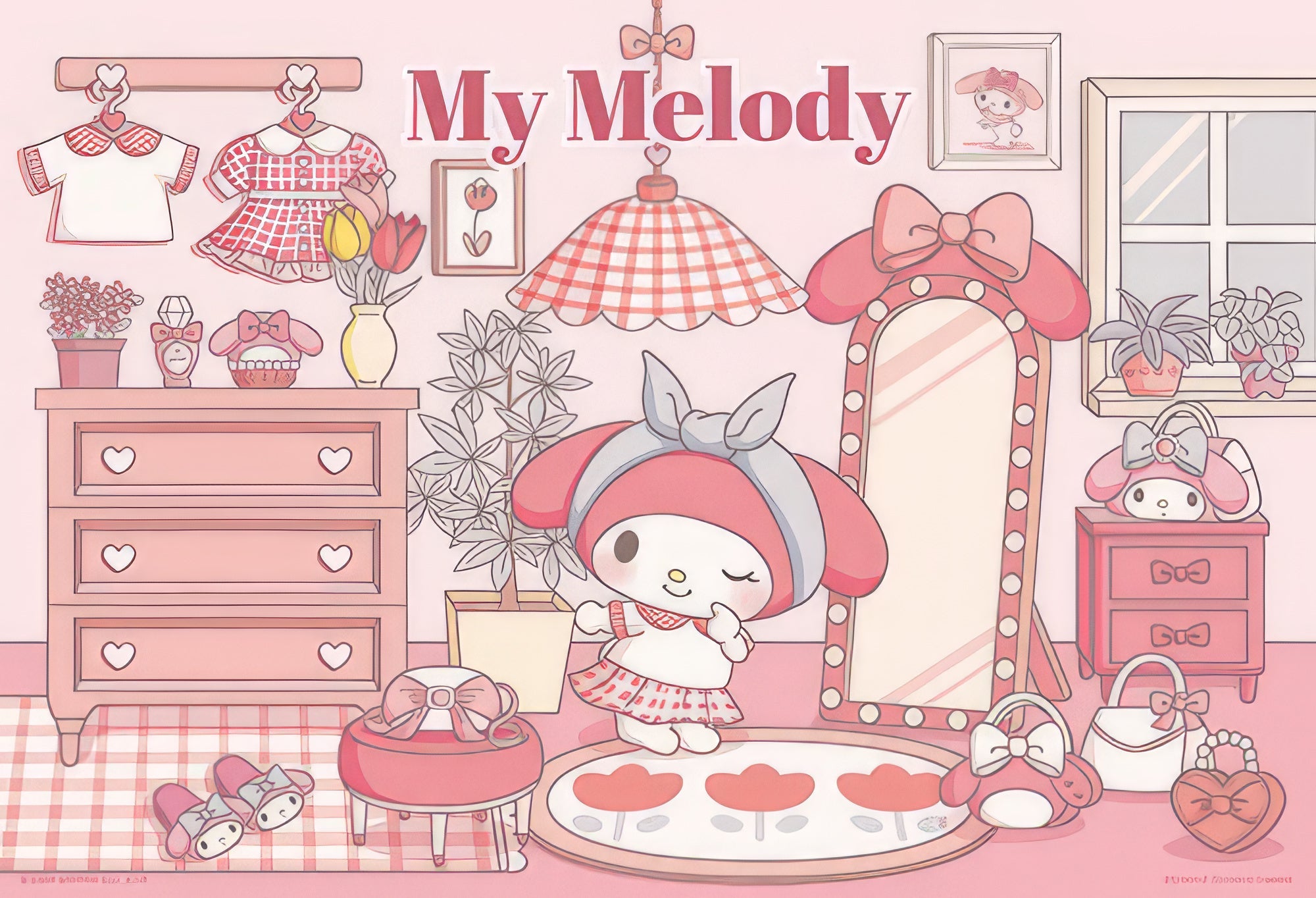 hundred-pictures-hp0300s-257-my-melody-(room-series)-stylish-changing-room-300-pieces-jigsaw-puzzle