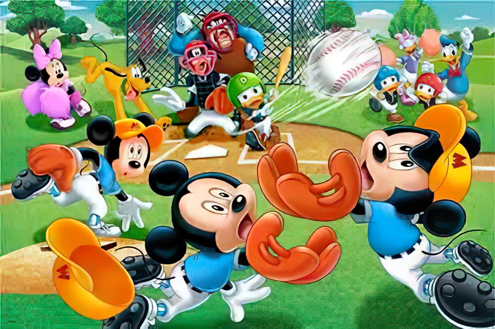 Hundred Pictures • Mickey & Friends • Fun Baseball Game　1000 PCS　Jigsaw Puzzle