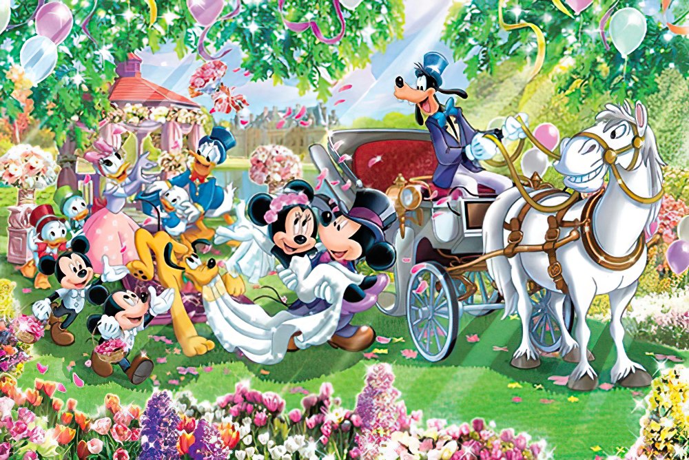 hundred-pictures-hpd01000-079-mickey-friends-garden-wedding-1000-pieces-jigsaw-puzzle