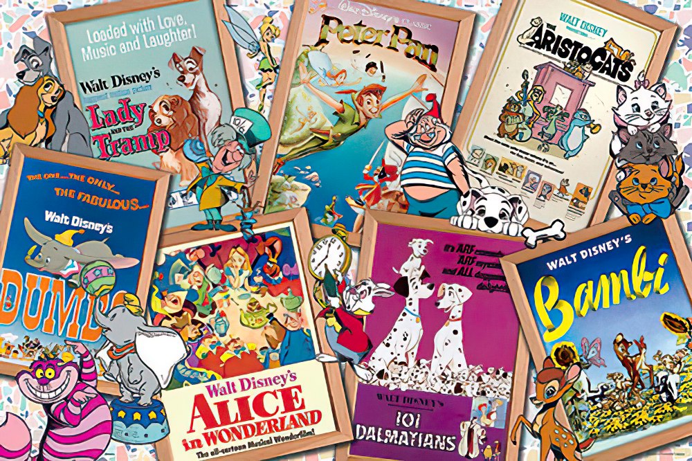 hundred-pictures-hpd01000-108-disney-classics-(collection-poster-series)-classic-animation-1000-pieces-jigsaw-puzzle