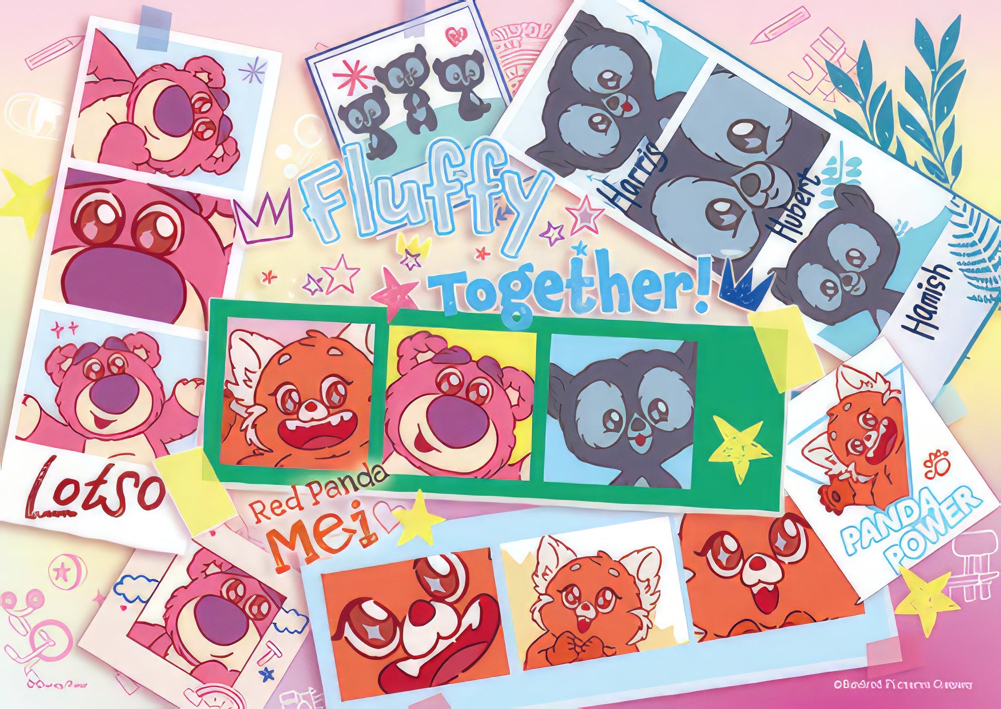 hundred-pictures-hpd0108-303-disney-pixar-fluffy-(cute-and-innocent-series)-cute-photo-booth-108-pieces-jigsaw-puzzle