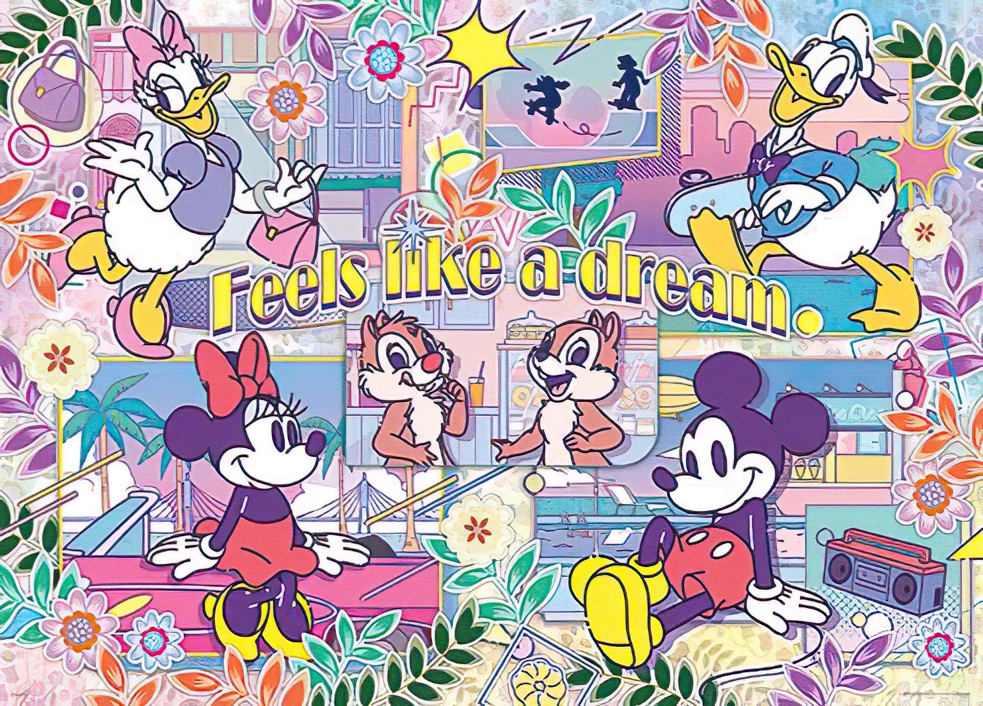 hundred-pictures-hpd0520-182-mickey-mouse-&-friends-dreamy-flowers-520-pieces-jigsaw-puzzle