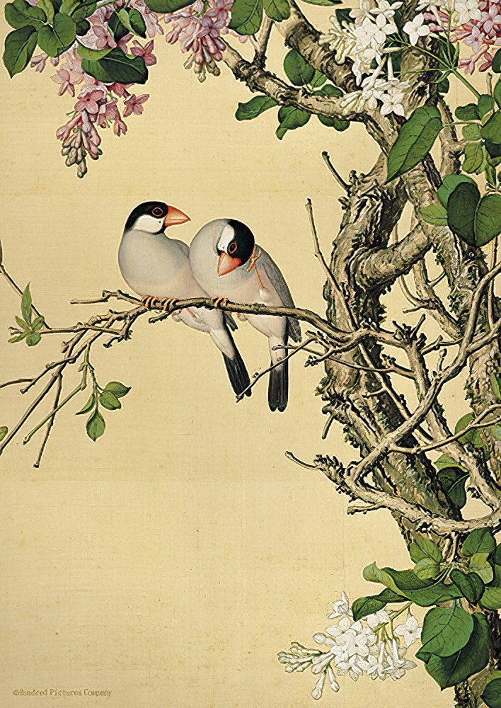 hundred-pictures-hpn0108-007-qing-dynasty,-lang-shining---immortal-spring-purple-and-white-lilacs-108-pieces-jigsaw-puzzle