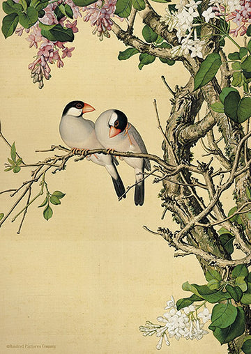 hundred-pictures-hpn0108-007-qing-dynasty,-lang-shining---immortal-spring-purple-and-white-lilacs-108-pieces-jigsaw-puzzle