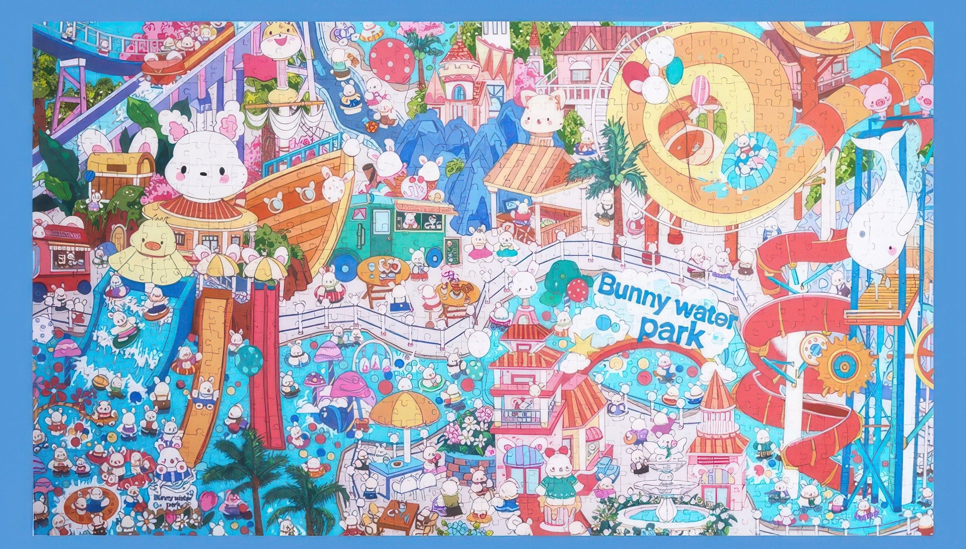 keytime-kt8749-character-bunny-water-park-1000-pieces-jigsaw-puzzle