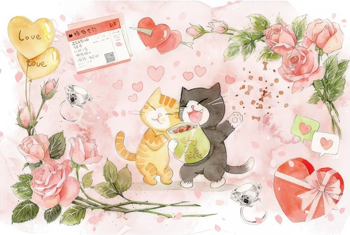 momibook-89911-09-meow-language-of-love-150-pieces-postcard-puzzle-+-frame-set