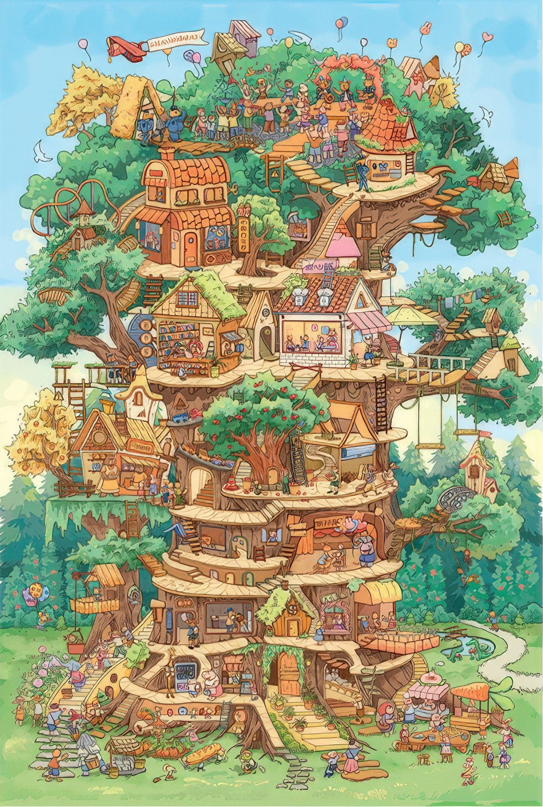 momibook-92826-01-wonderful-treehouse-adventure-team-1000-pieces-jigsaw-puzzle