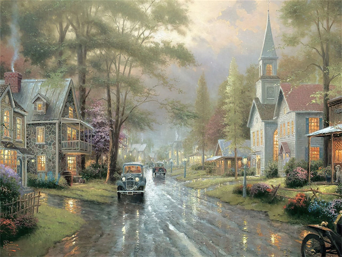 p2art-24-013-scenery-street-in-the-rain-204-pieces-jigsaw-puzzle