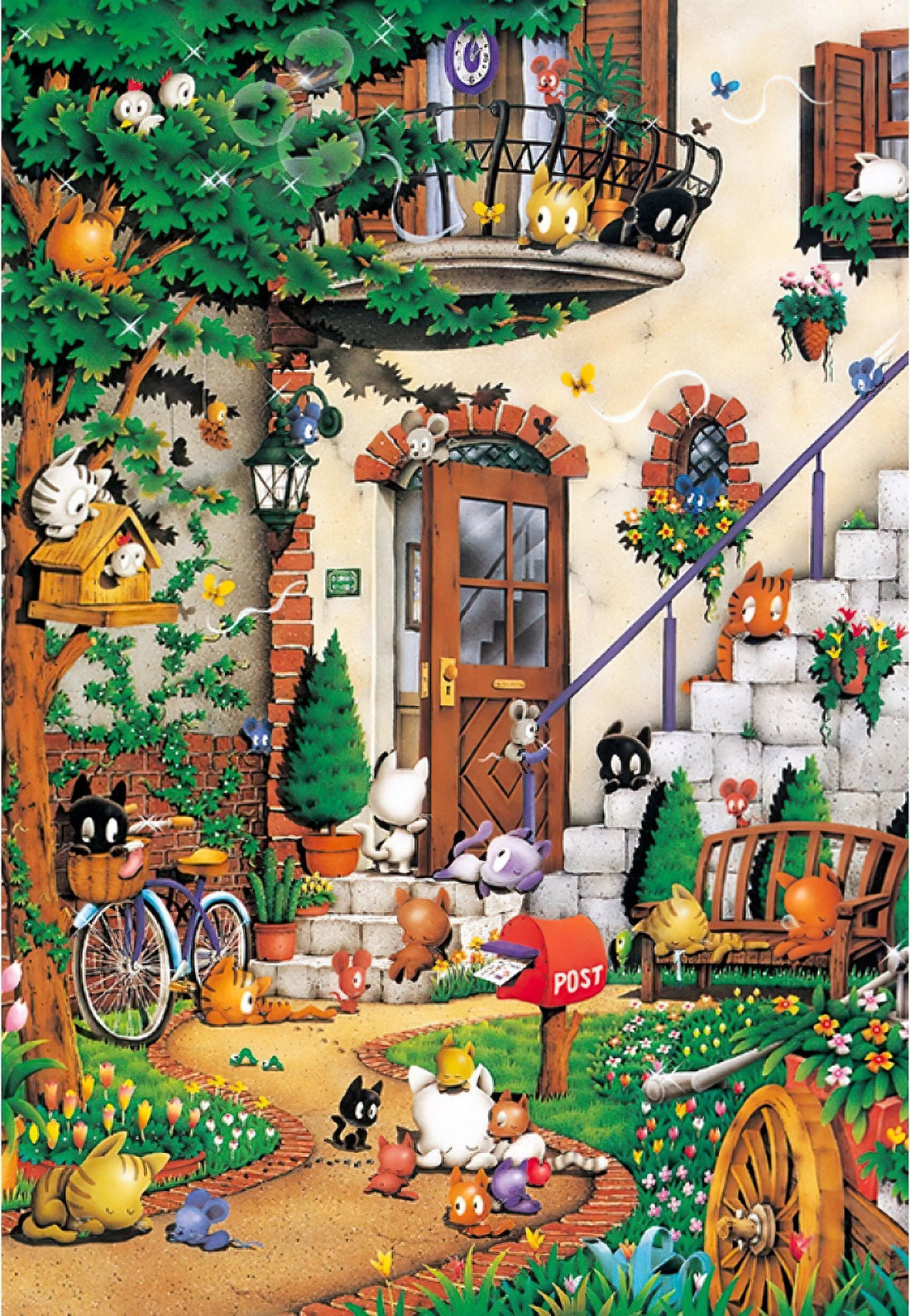 p2art-24-026-illustration-elf-cat-on-the-staircase-204-pieces-jigsaw-puzzle