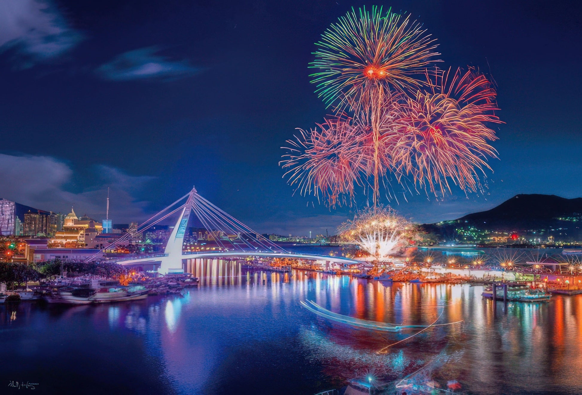 p2art-ks3-015-mollyvs-tamsui-lover-s-bridge-fireworks-show-300-pieces-jigsaw-puzzle