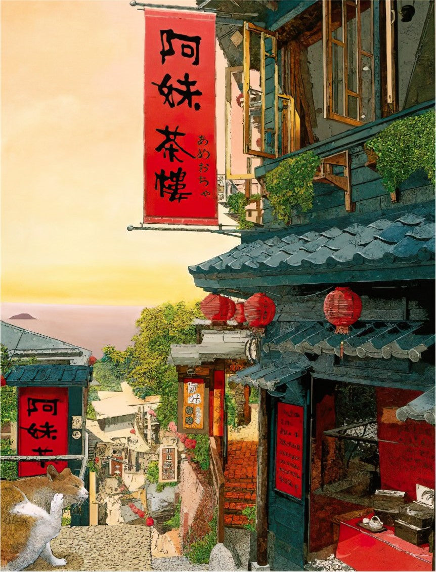 p2art-p2013-1-scenery-small-town-story-postcard