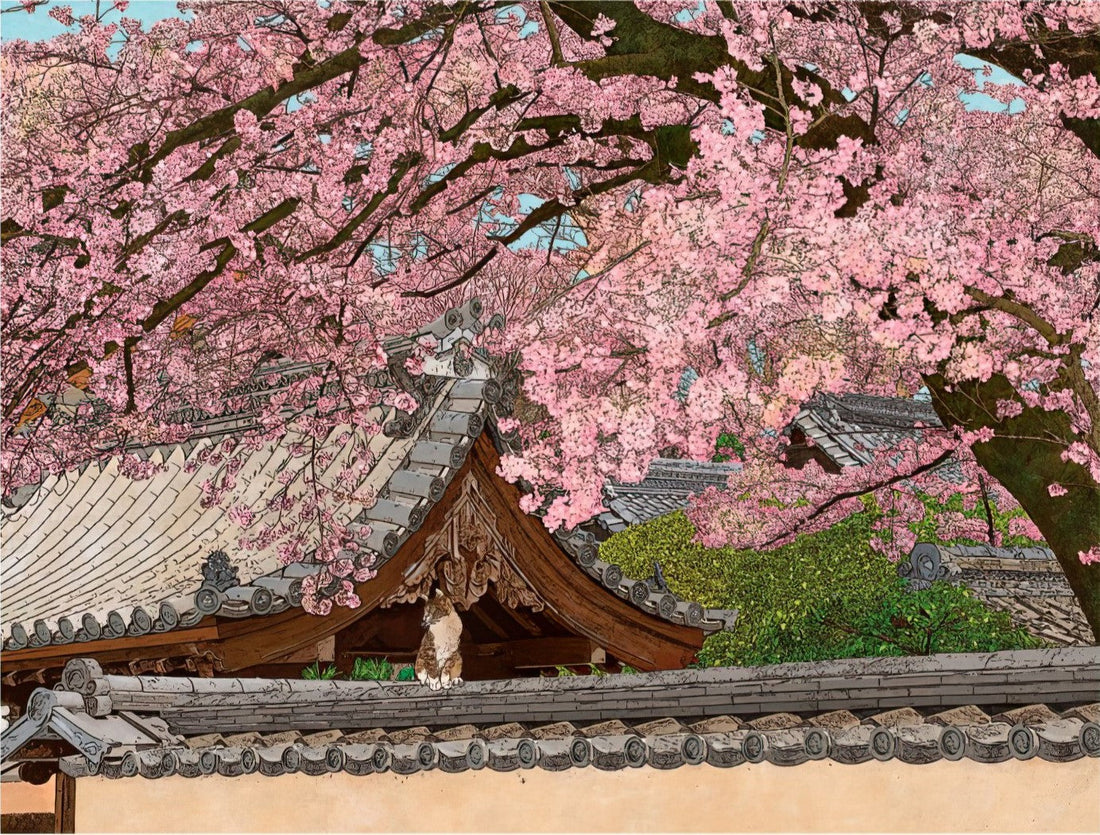 p2art-p2020-7-scenery-happiness-under-rain-of-sakura-postcard