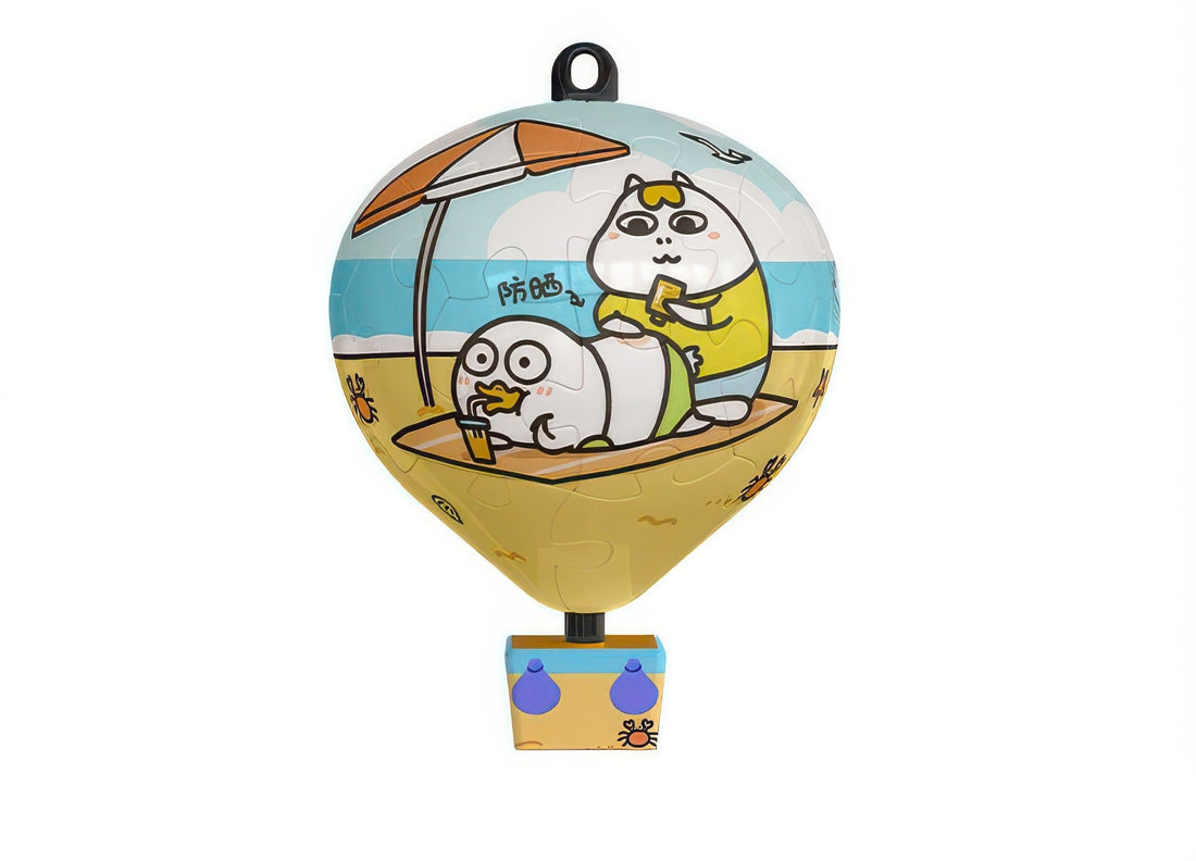 pintoo-ab1007-duckyo-friends-beach-holiday-28-pieces-plastic-keychain-puzzle