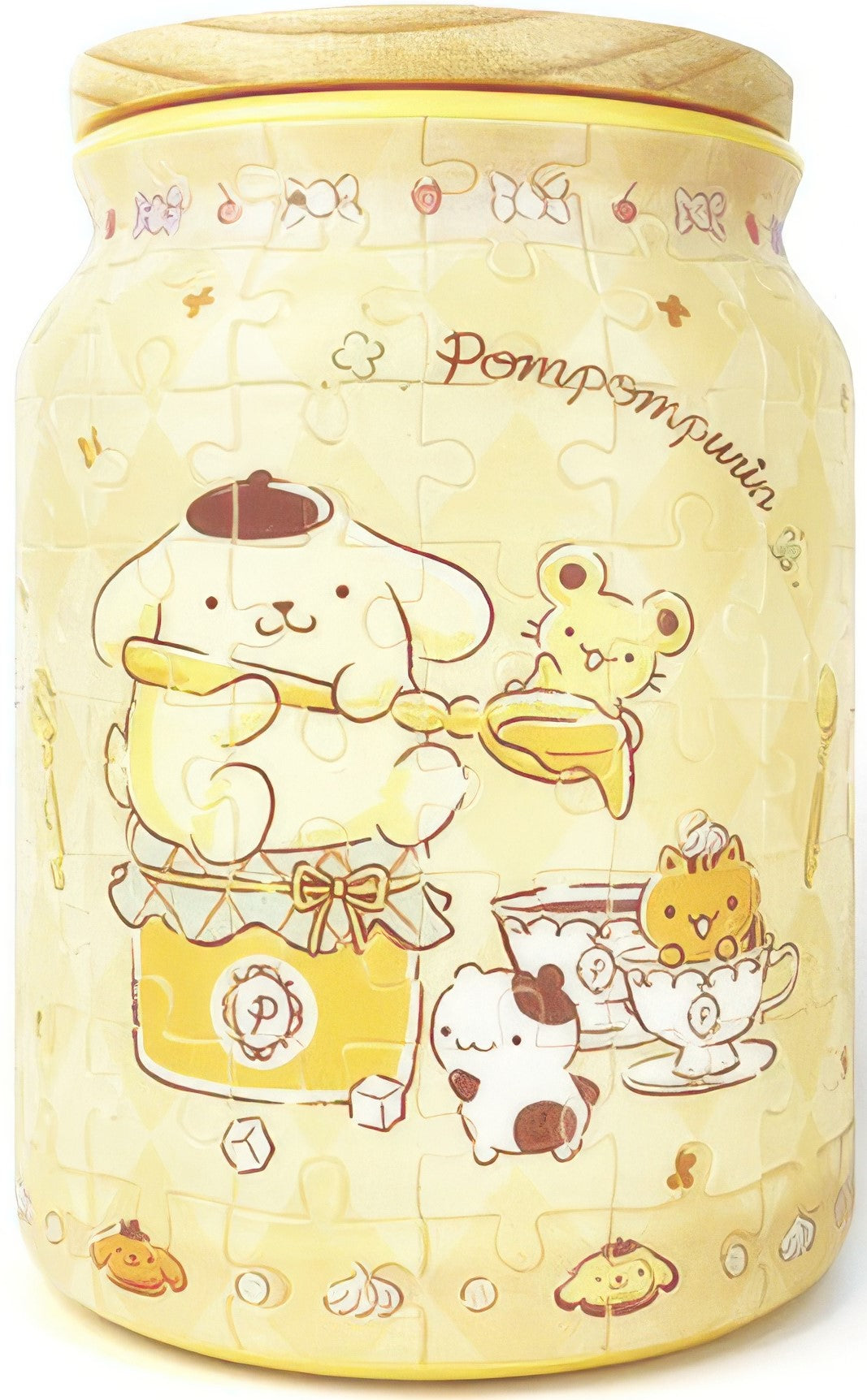pintoo-ba1007-pompompurin---afternoon-tea-snack-shop-128-pieces-jar-puzzle