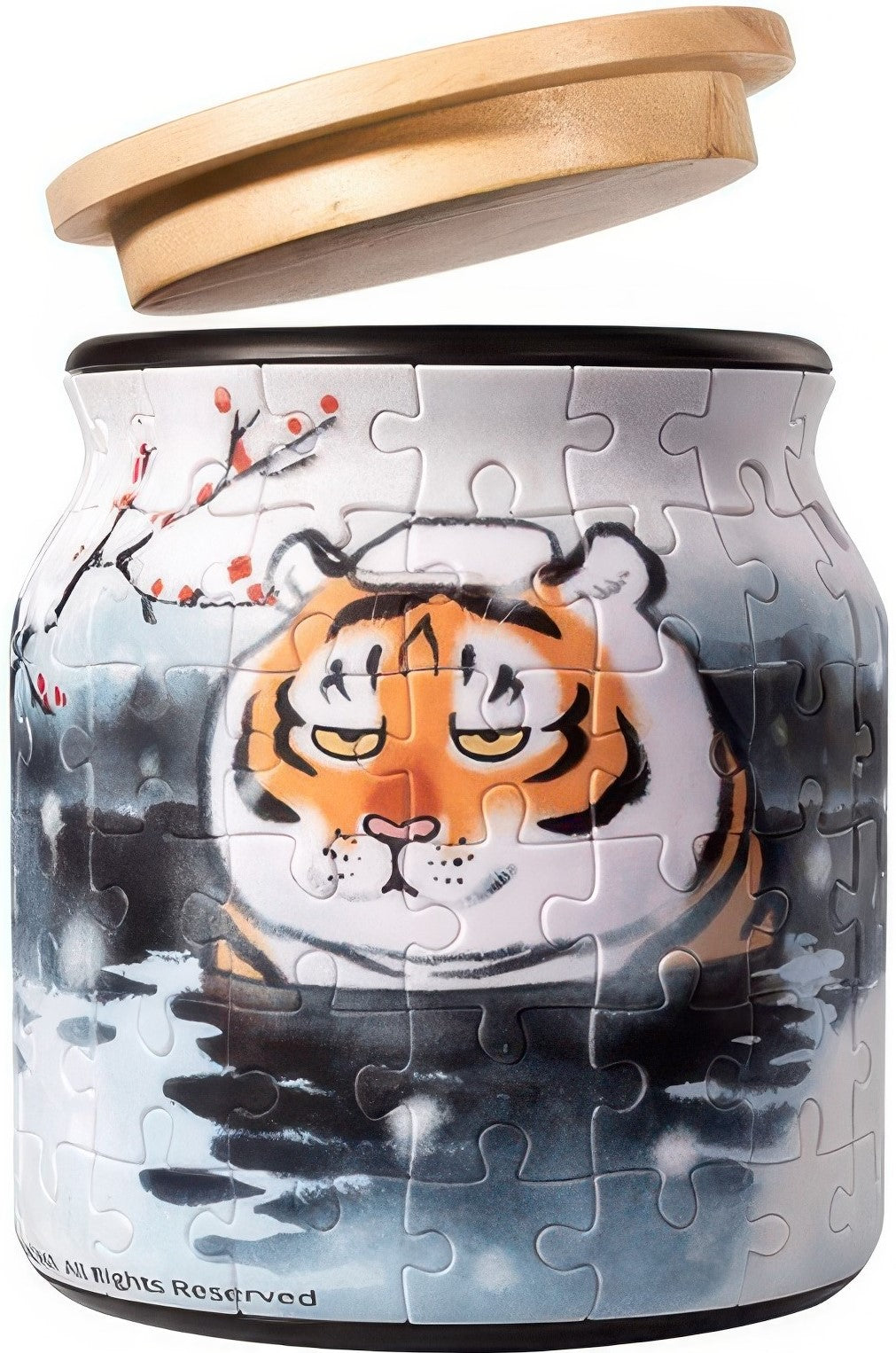 pintoo-bb1020-i'm-not-fat-tiger---fierce-tiger-bathing-96-pieces-jar-puzzle