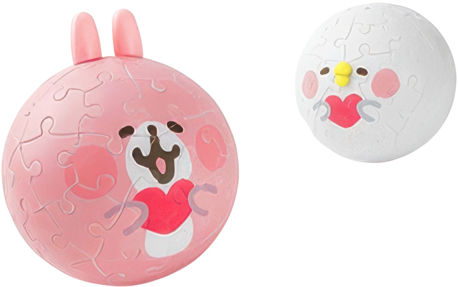 pintoo-c1062-kanahei's-small-animals---pink-rabbit-and-piske-60-multipack-2-coin-ball-puzzle