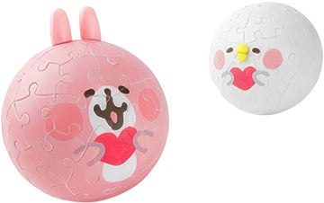 pintoo-c1062-kanahei's-small-animals---pink-rabbit-and-piske-60-multipack-2-coin-ball-puzzle