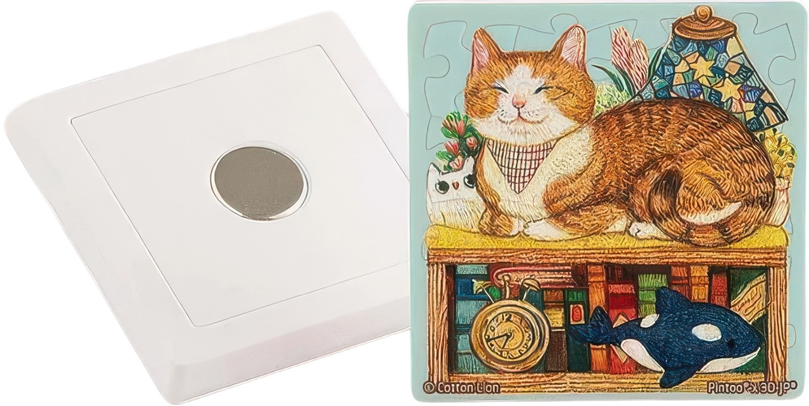 pintoo-d1310-cotton-lion---orange-cat-16-pieces-magnet-puzzle