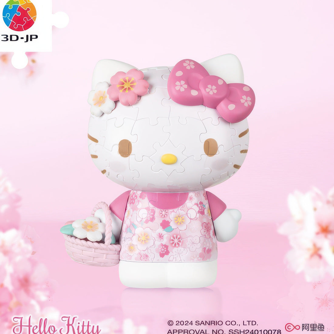 pintoo-f1034-hello-kitty-sakura-pink-white-97-pieces-plastic-3d-puzzle