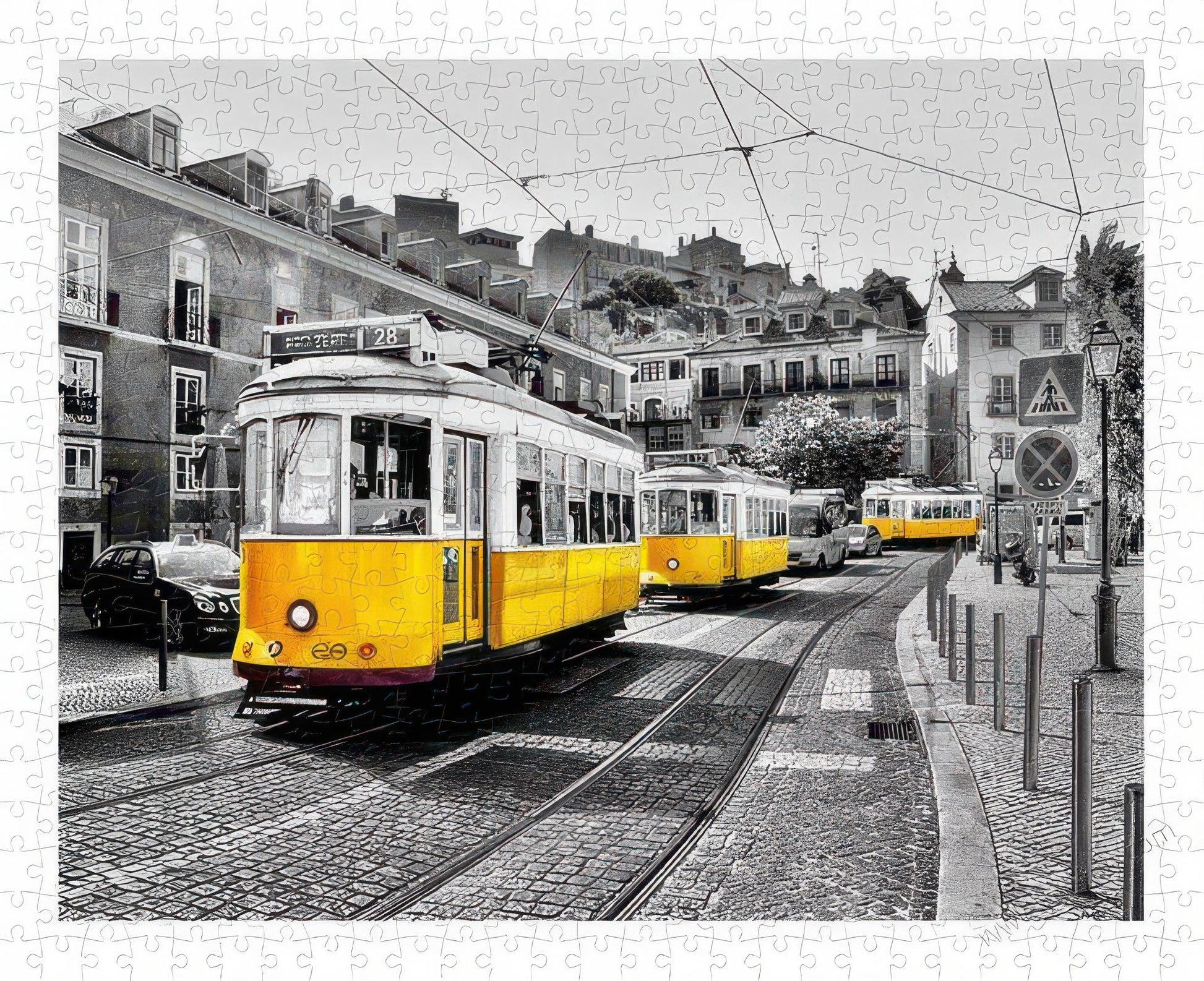 pintoo-h1767-scenery-yellow-trams-in-lisbon-500-pieces-plastic-jigsaw-puzzle