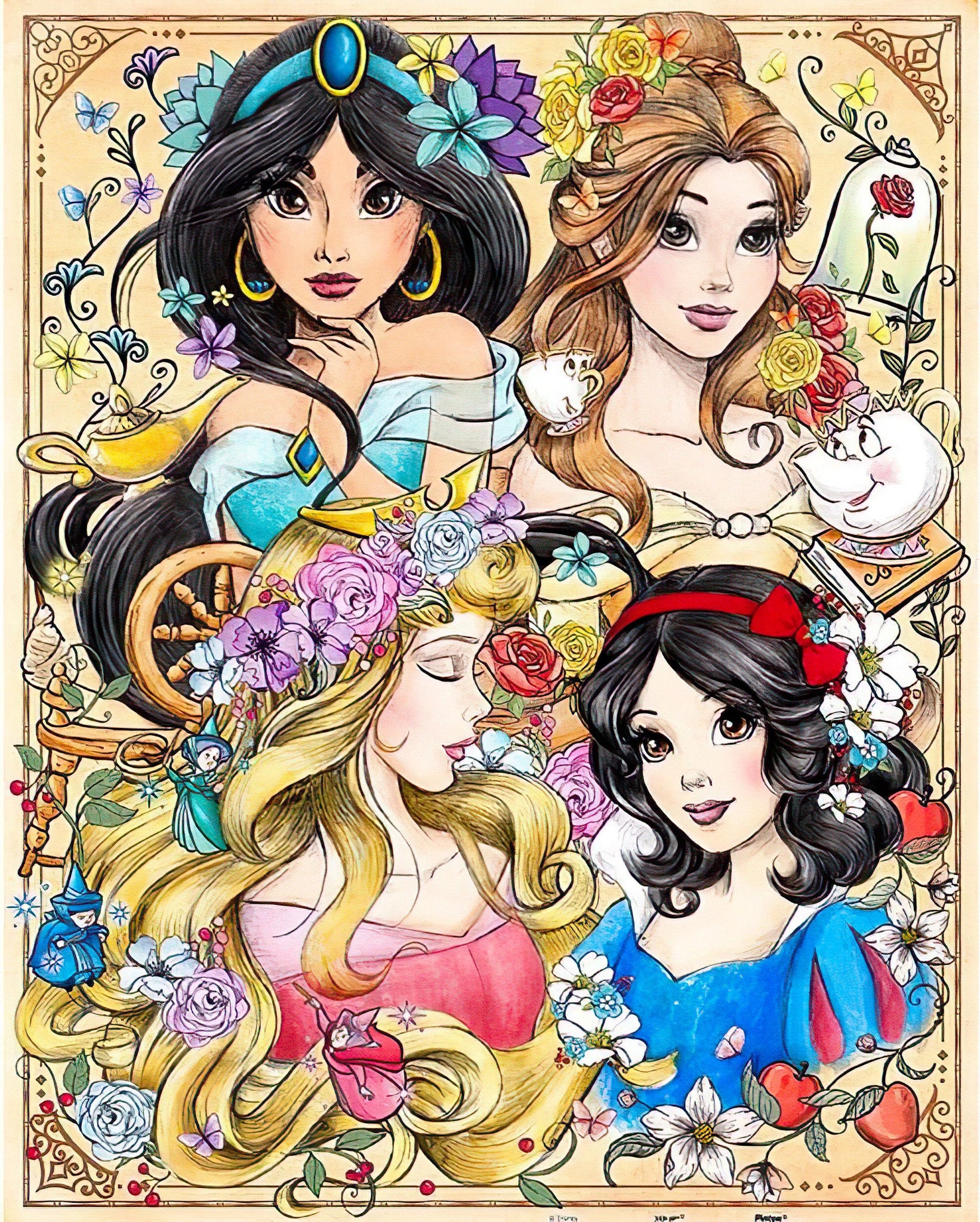 Pintoo • Disney Princess • The Princesses　500 PCS　Plastic　Jigsaw Puzzle