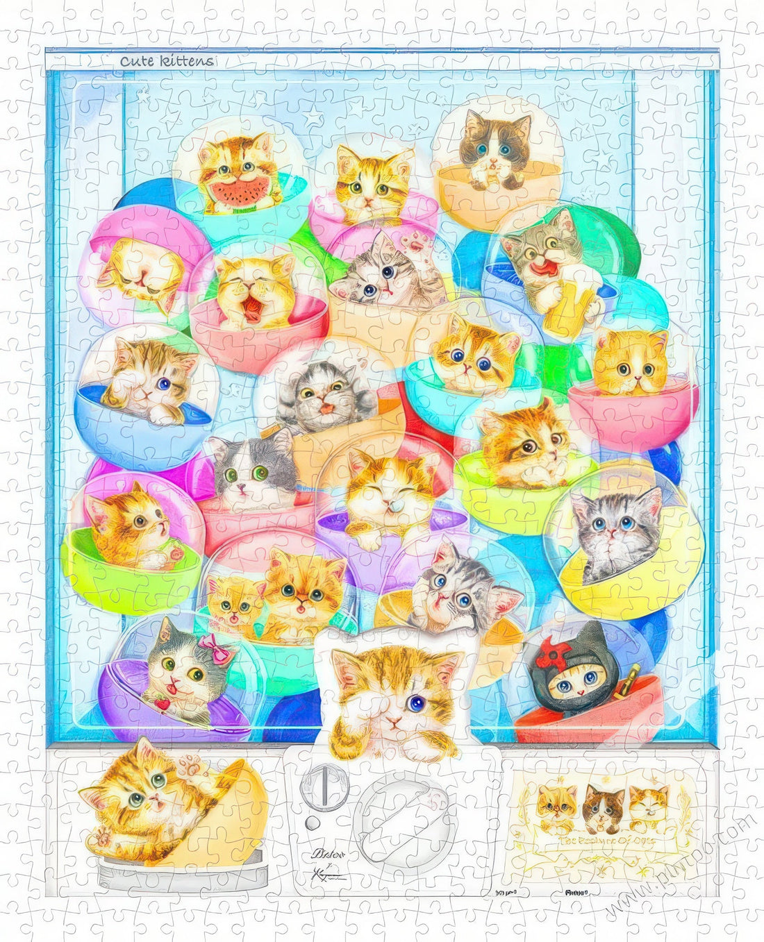 pintoo-h1993-animal-kittens-in-capsule-machine-500-pieces-plastic-jigsaw-puzzle