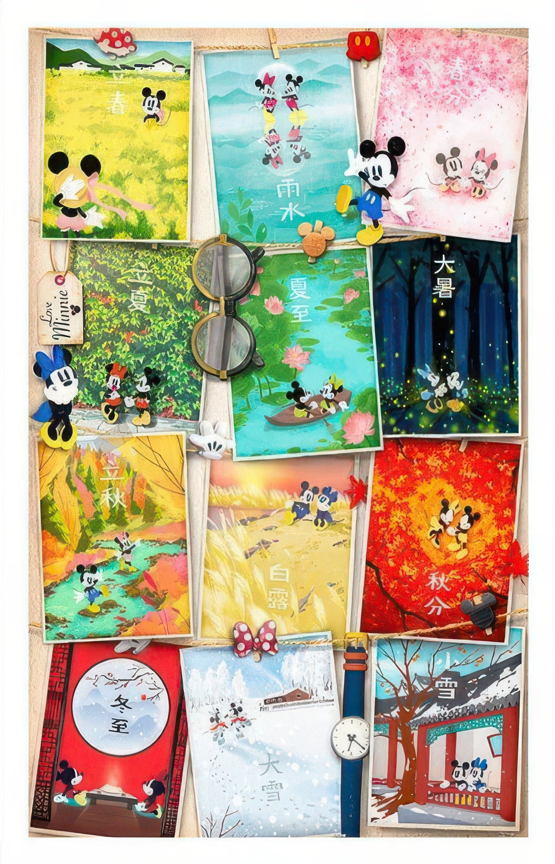 pintoo-h2033-mickey-friends-chinese-solar-terms-1000-pieces-plastic-jigsaw-puzzle