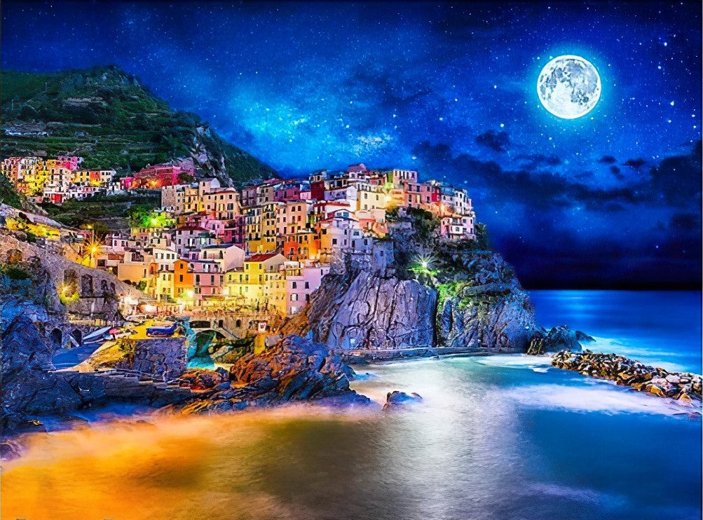 Pintoo • Scenery • Starry Night of Cinque Terre, Italy　1200 PCS　Plastic Jigsaw Puzzle