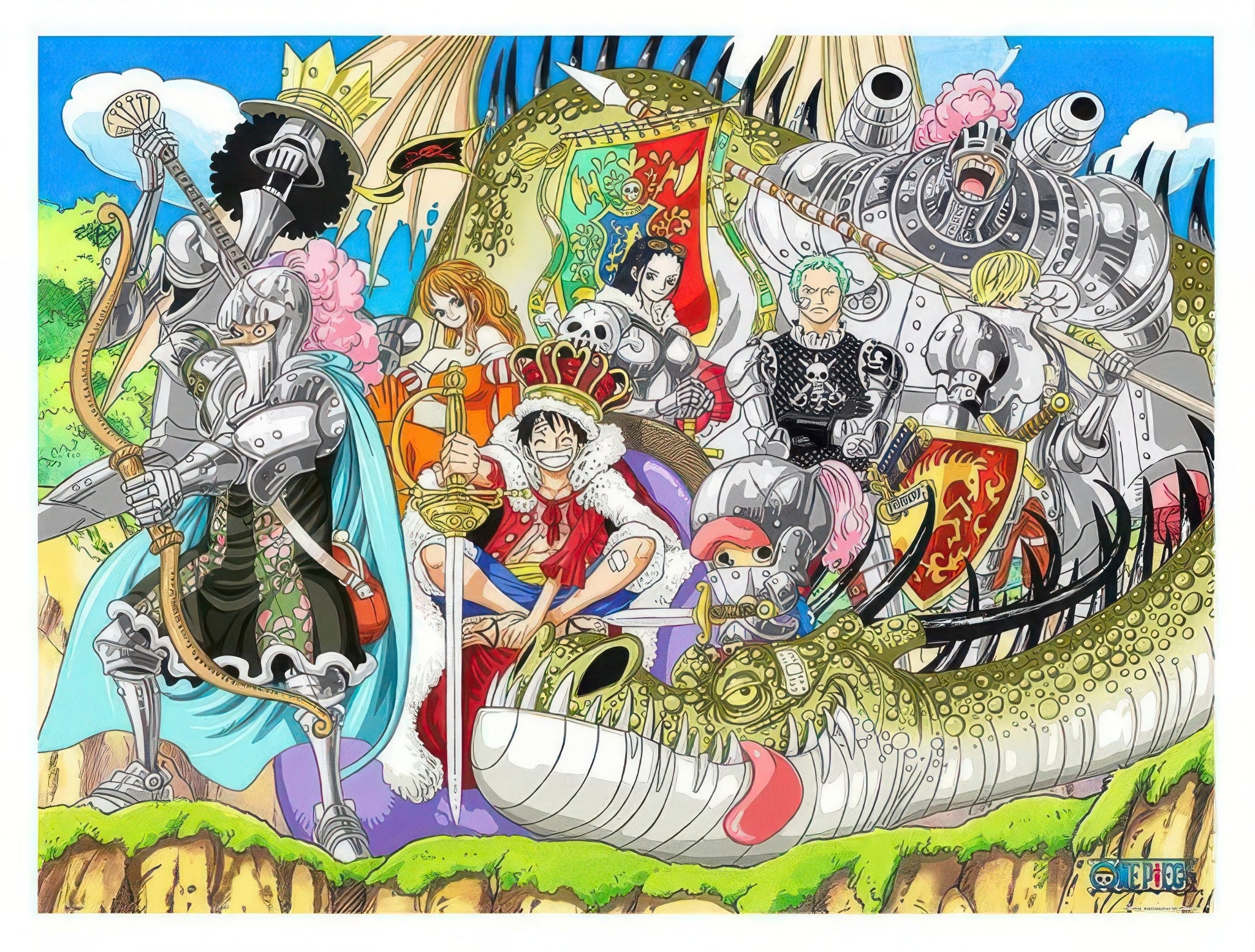 pintoo-h2101-one-piece---armored-knight-and-dragon-1200-pieces-jigsaw-puzzle
