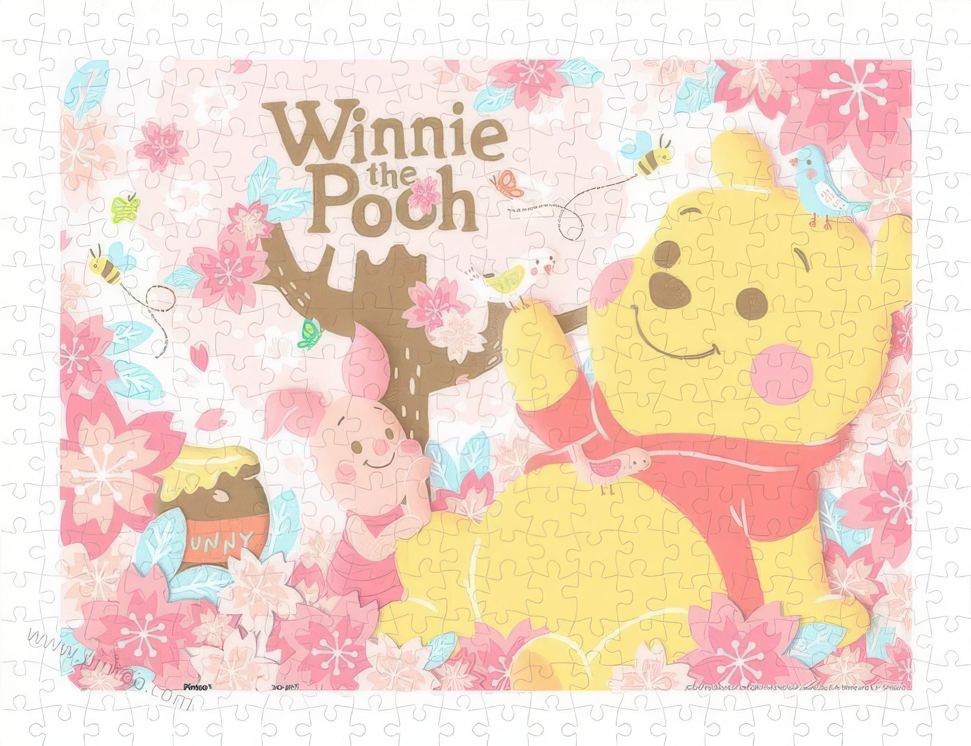 pintoo-h2121-winnie-the-pooh---sweet-cherry-blossom-season-300-pieces-jigsaw-puzzle