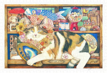 pintoo-h2212-cotton-lion---cat-artist-600-pieces-jigsaw-puzzle