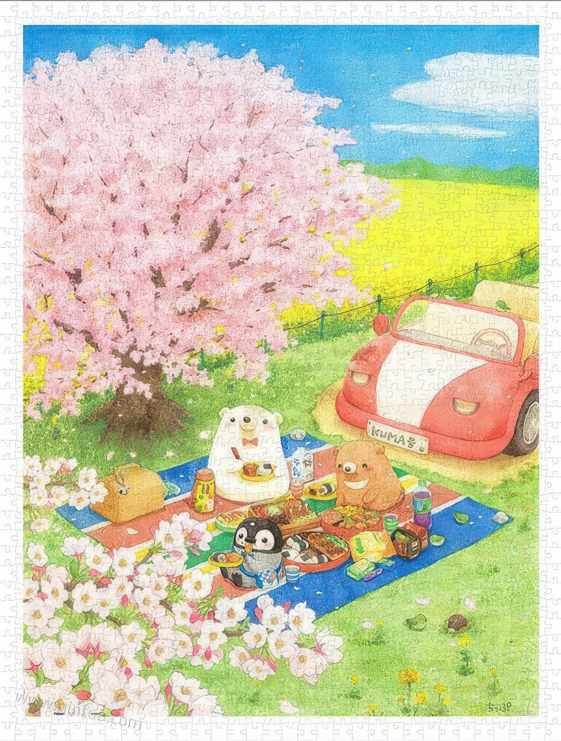 pintoo-h2221-illustration-cherry-blossom-picnic-1200-pieces-plastic-jigsaw-puzzle