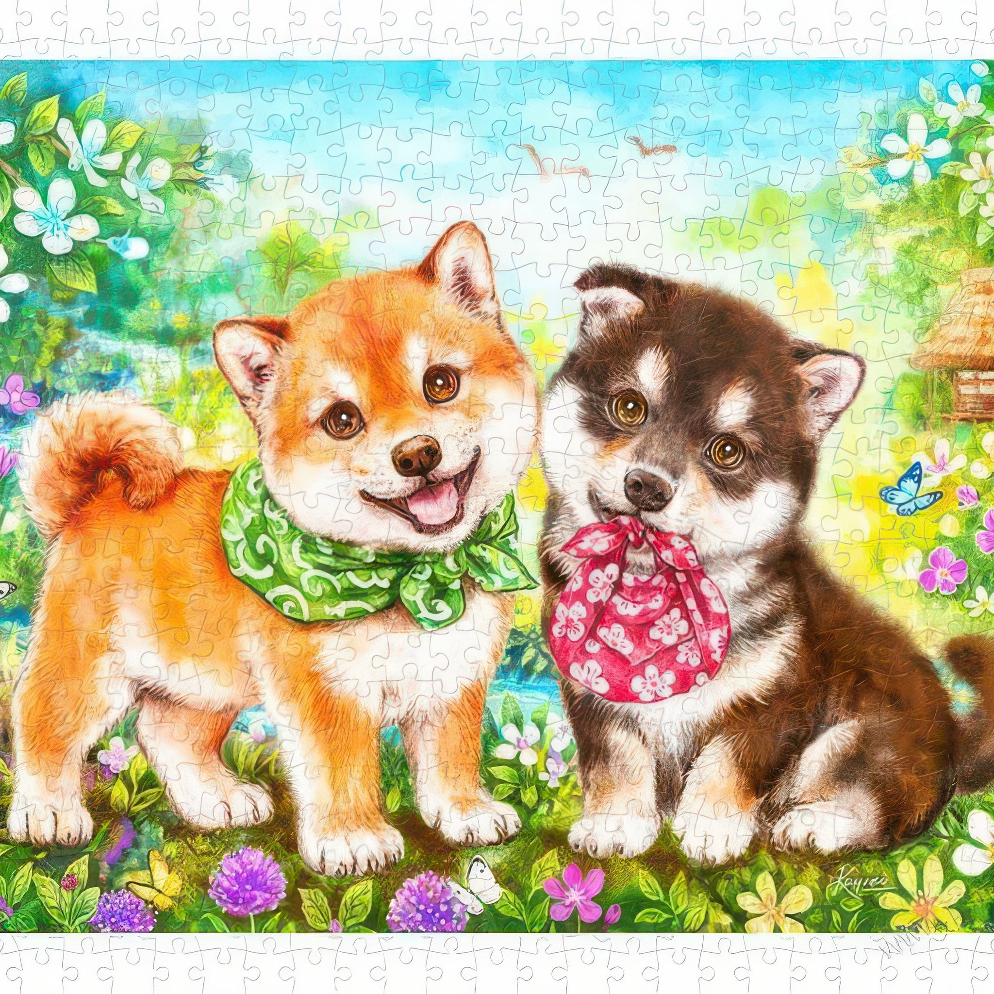 pintoo-h2281-kayomi---shiba-inu-puppies-on-a-mission-500-pieces-jigsaw-puzzle