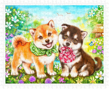pintoo-h2281-kayomi---shiba-inu-puppies-on-a-mission-500-pieces-jigsaw-puzzle