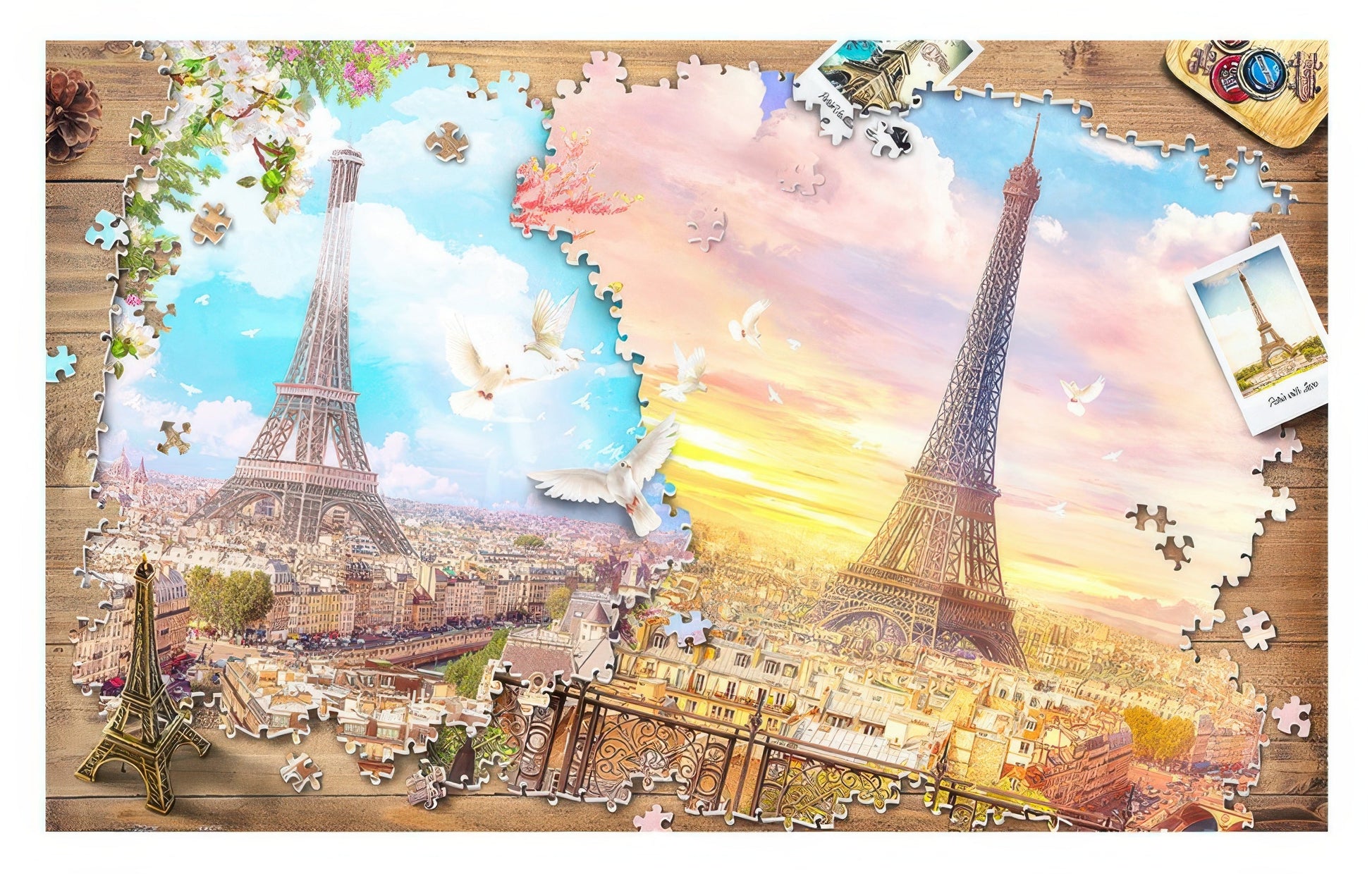 pintoo-h2287-10-puzzle-within-a-puzzle---eiffel-tower-charm-1000-pieces-jigsaw-puzzle
