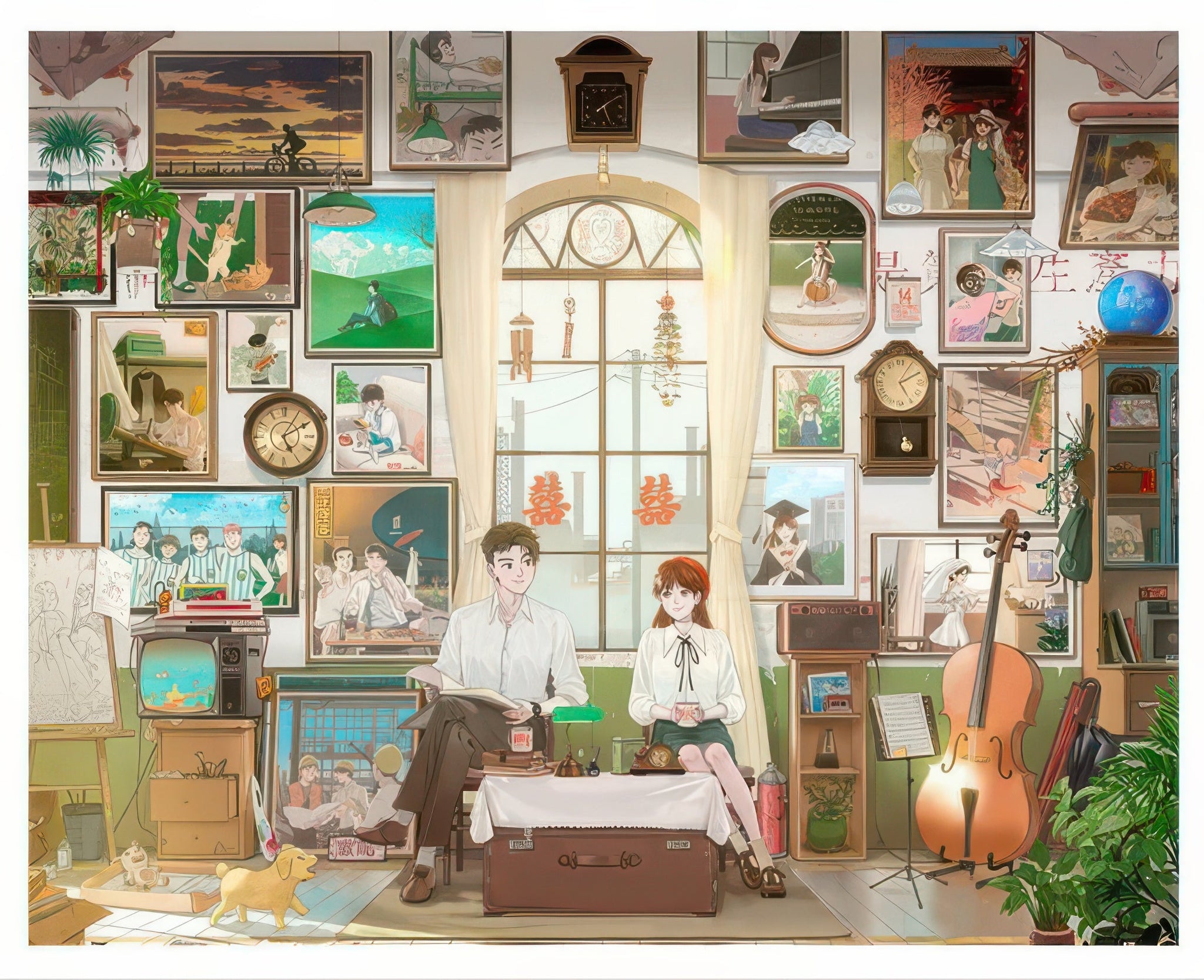 pintoo-h2389-whimsical-ideas---mai-ya---growing-old-together-2000-pieces-jigsaw-puzzle