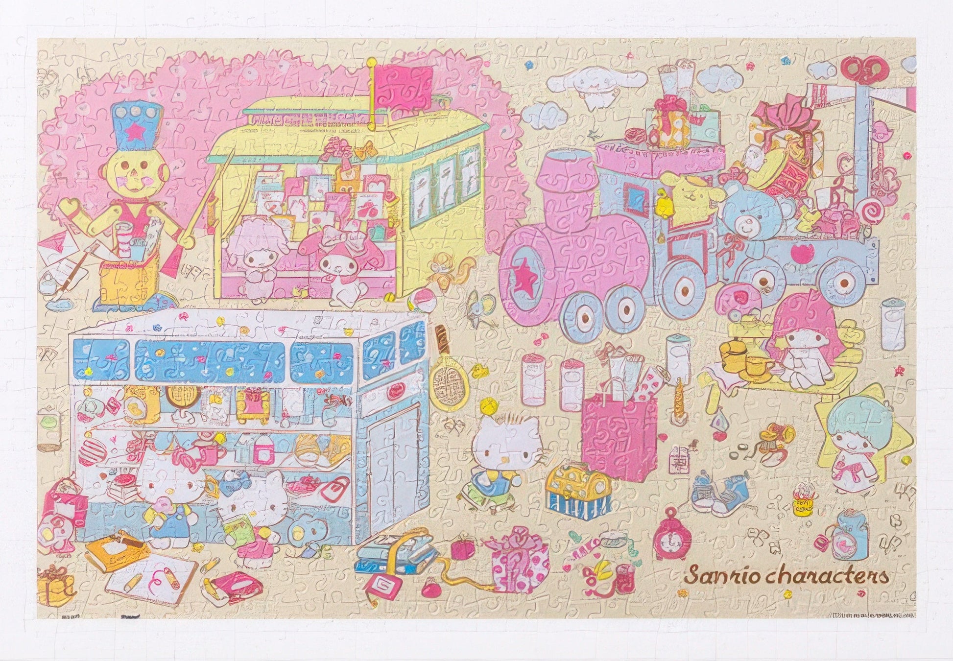 pintoo-h2448-sanrio-pink-garden-party-600-pieces-plastic-jigsaw-puzzle