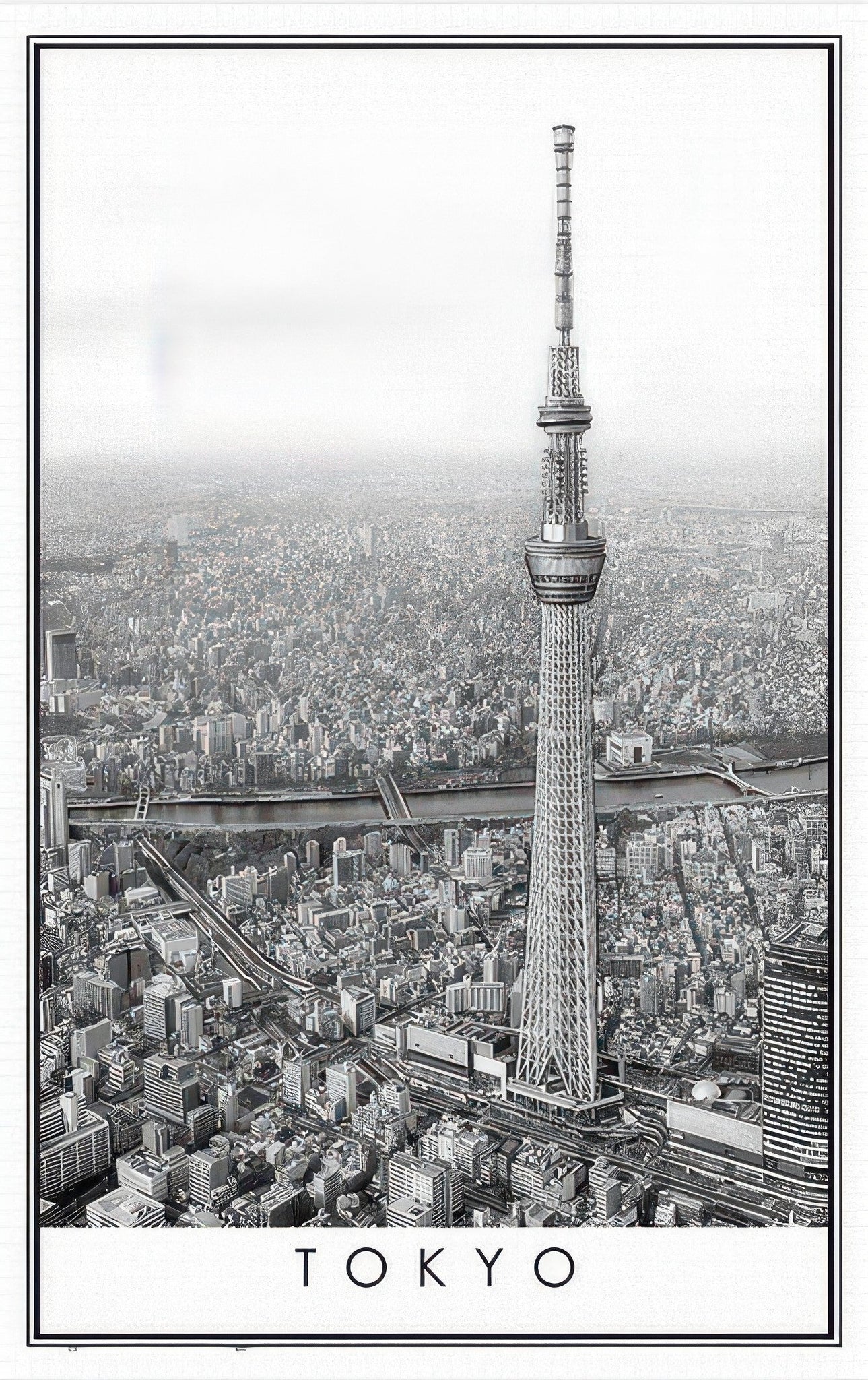 pintoo-h2613-40-black-and-white---cityscape,-tokyo-4000-pieces-jigsaw-puzzle