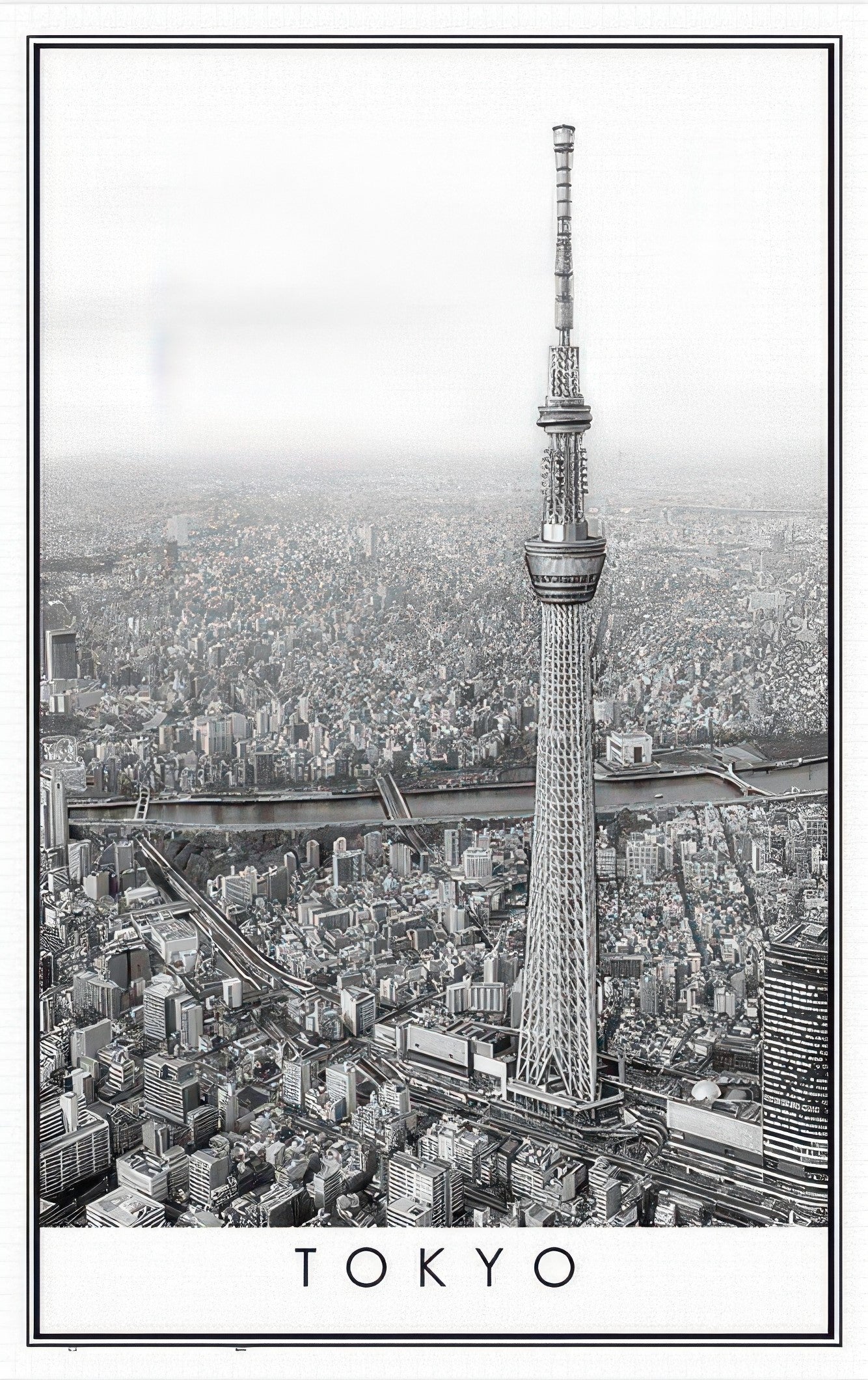 pintoo-h2613-40-black-and-white---cityscape,-tokyo-4000-pieces-jigsaw-puzzle