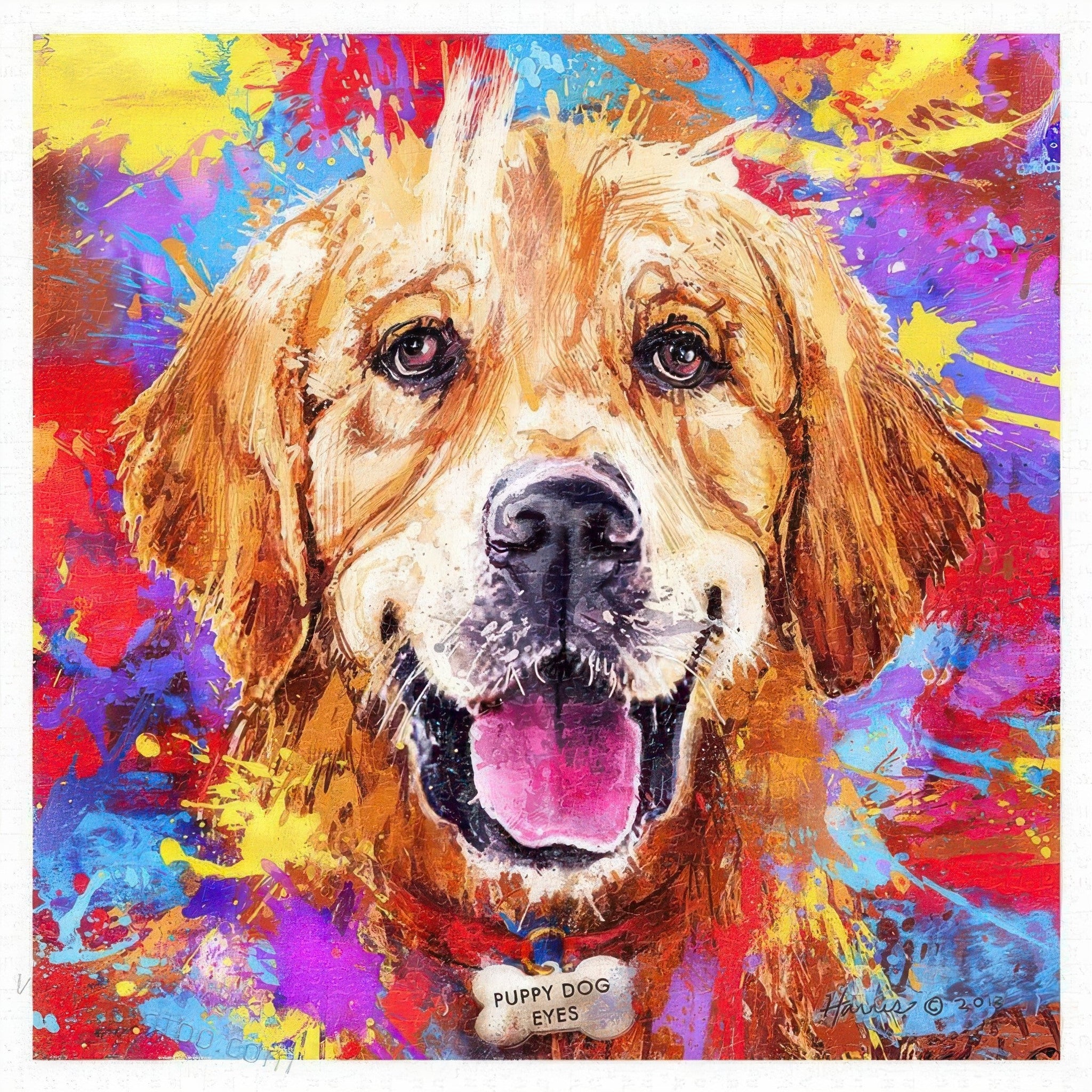 pintoo-h2623-frank-harris---golden-retriever-1600-pieces-jigsaw-puzzle