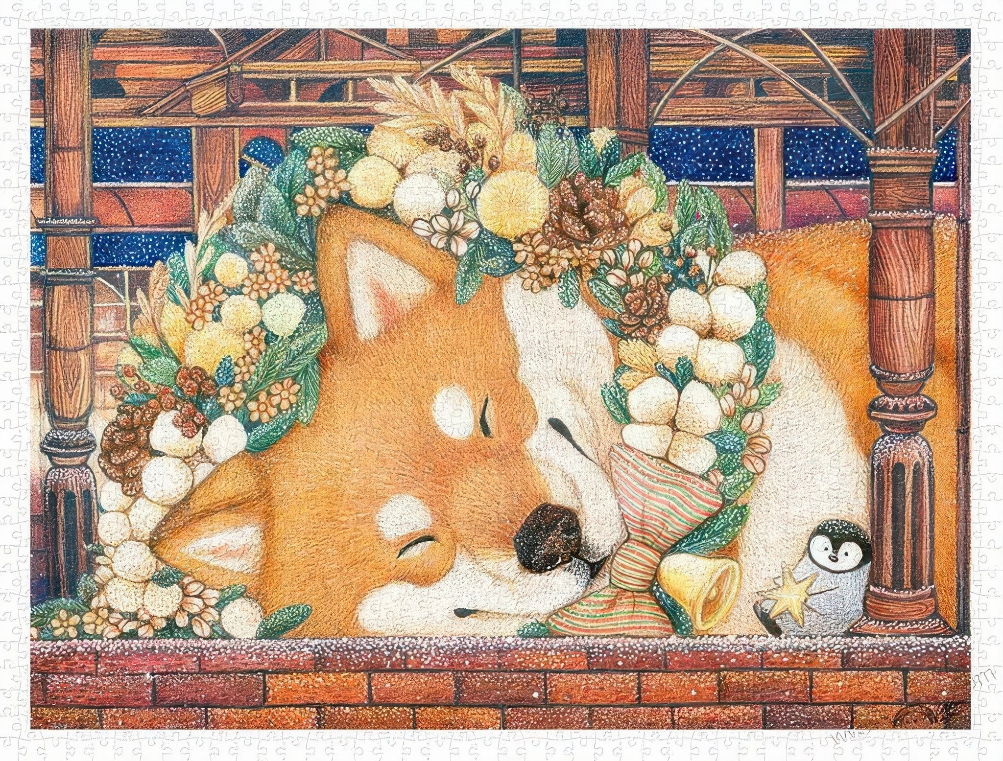 pintoo-h2686-cotton-lion---good-night,-shiba-inu-1200-pieces-jigsaw-puzzle