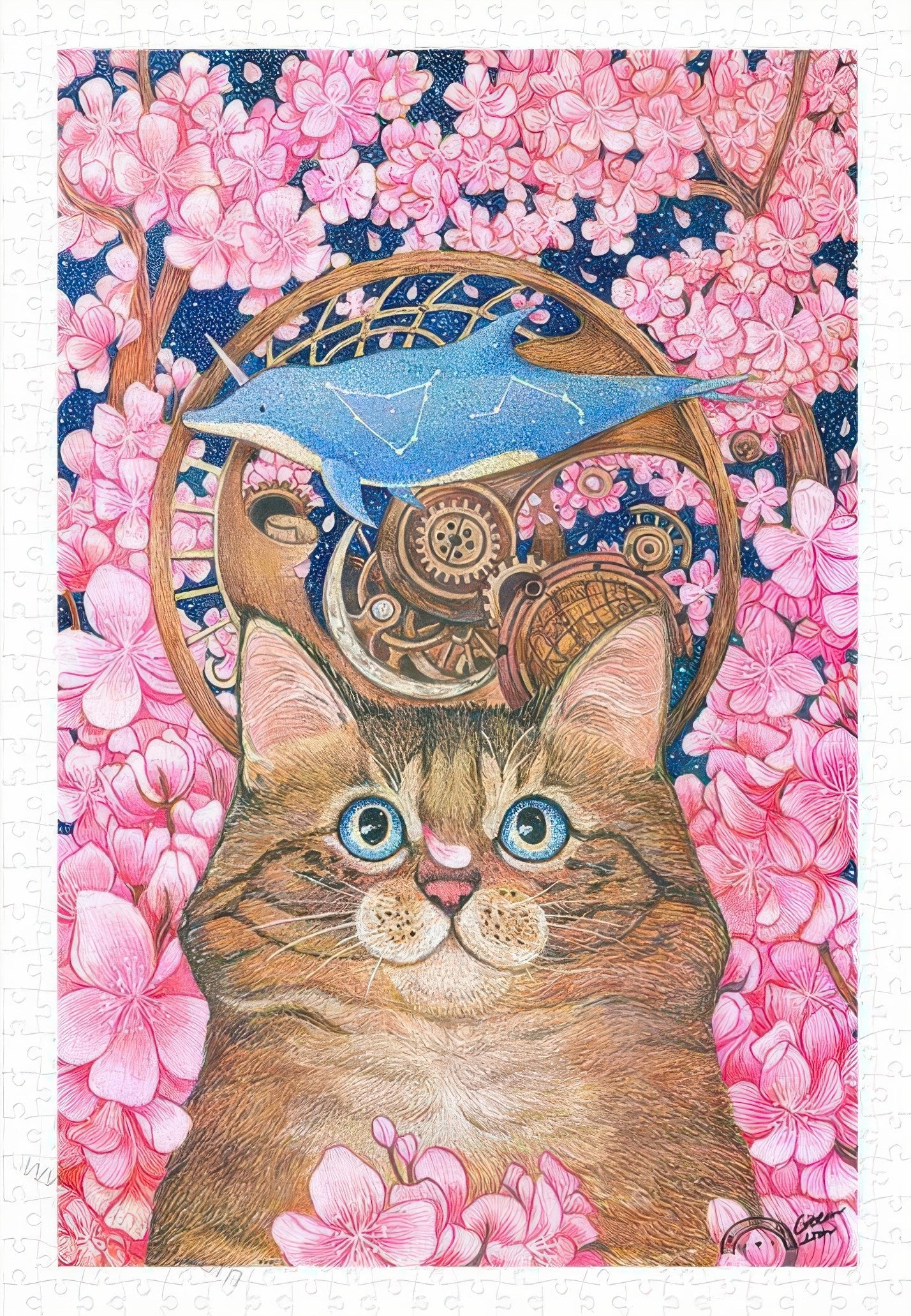 pintoo-h2786-cotton-lion---cherry-blossom-cat's-wonderland-600-pieces-jigsaw-puzzle