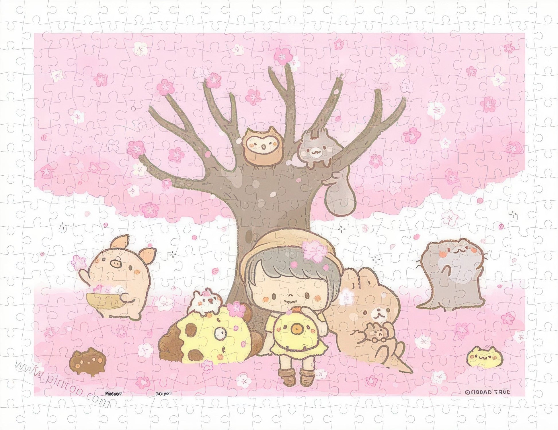 pintoo-h2787-bread-tree---under-the-cherry-blossom-tree-300-pieces-jigsaw-puzzle