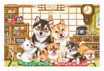 pintoo-h2821-kayomi---shiba-inu-family-600-pieces-jigsaw-puzzle