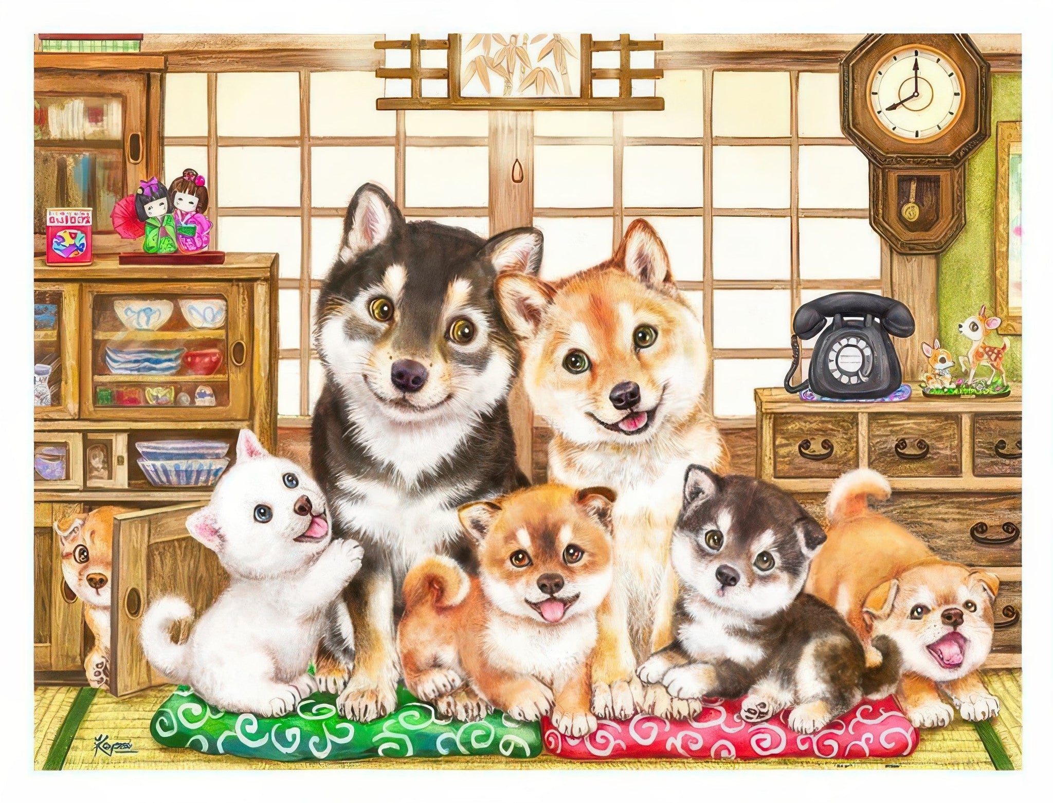 pintoo-h2824-kayomi---shiba-inu-family-1200-pieces-jigsaw-puzzle
