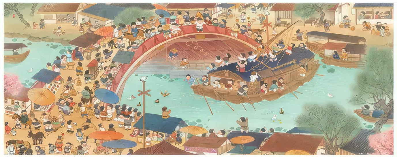 pintoo-h2891-chun-yang---illustration-qingming-market-scene-1000-pieces-jigsaw-puzzle