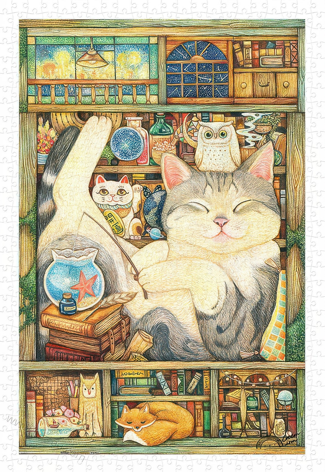 pintoo-h2965-cotton-lion---break-time-600-pieces-jigsaw-puzzle