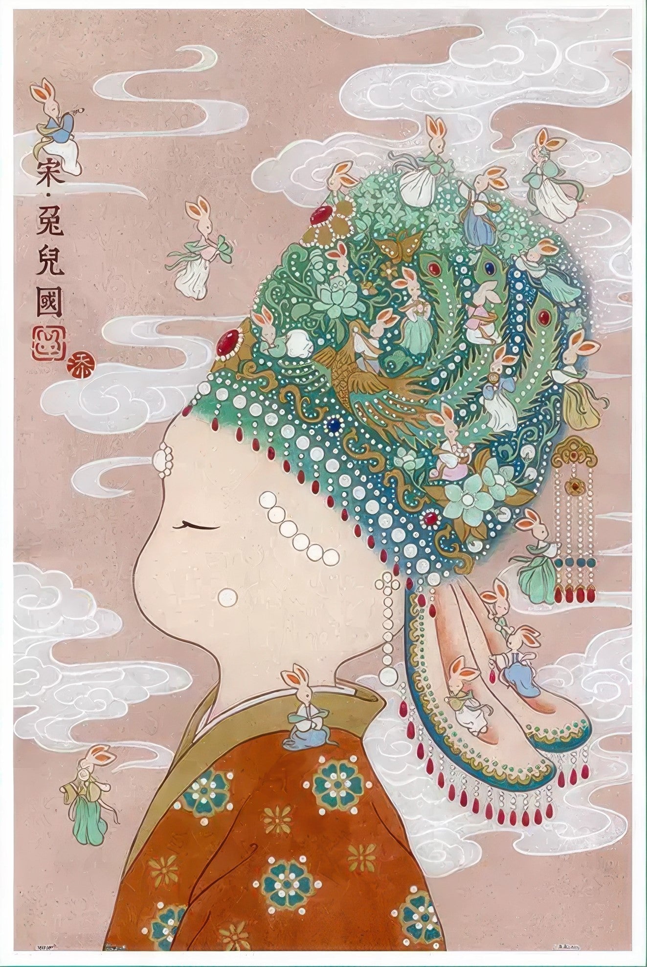 pintoo-h2985-tianti-an-emily---healing-little-rabbit---song-rabbit-kingdom-600-pieces-jigsaw-puzzle