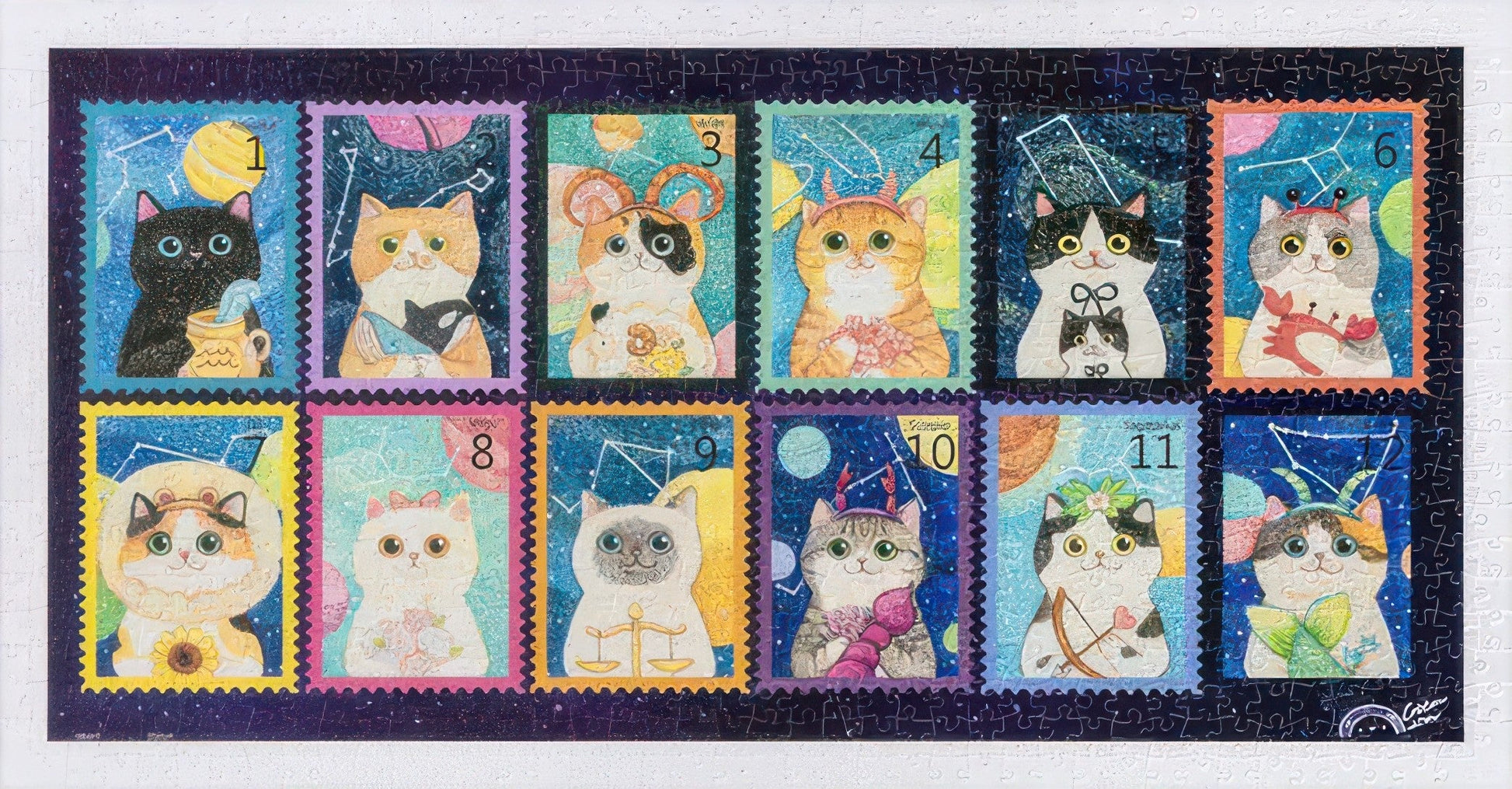 pintoo-h3044-cotton-lion---meow's-zodiac-stamp-album-800-pieces-jigsaw-puzzle